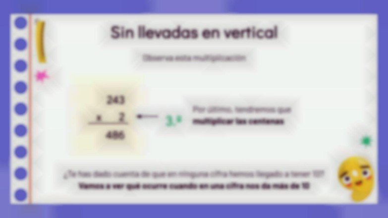 Plantilla de presentación Multiplicación con un factor de varias cifras