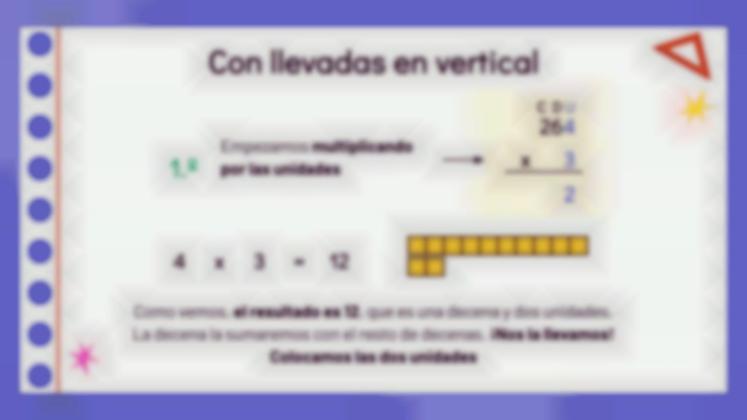 Plantilla de presentación Multiplicación con un factor de varias cifras