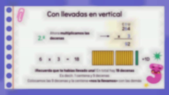 Plantilla de presentación Multiplicación con un factor de varias cifras