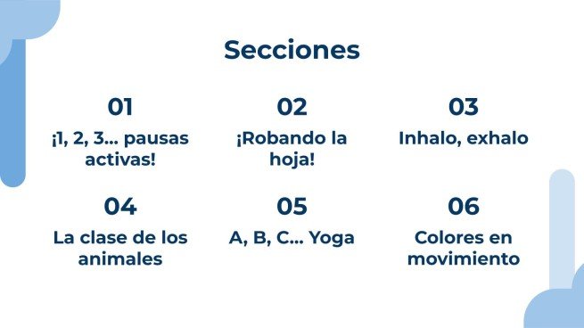 Plantilla de presentación Pausas activas: 5 dinámicas para hacer en tu clase