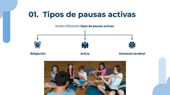 Plantilla de presentación Pausas activas: 5 dinámicas para hacer en tu clase