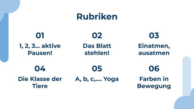 Aktive Pausen: 5 dynamische Aktivitäten für deine Klasse Präsentationsvorlage