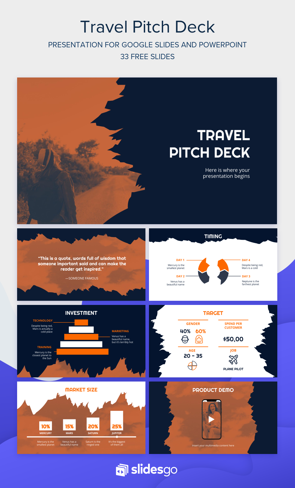 Travel Pitch Deck Google Slides theme & PowerPoint template