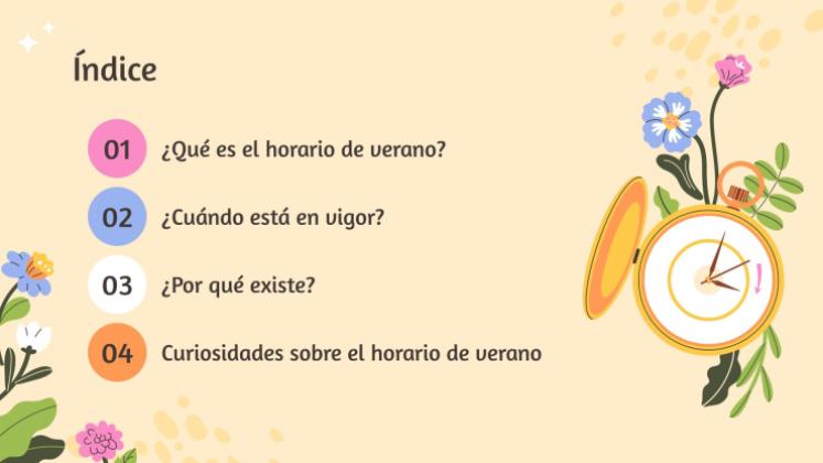Plantilla de presentación ¿Qué es el horario de verano?