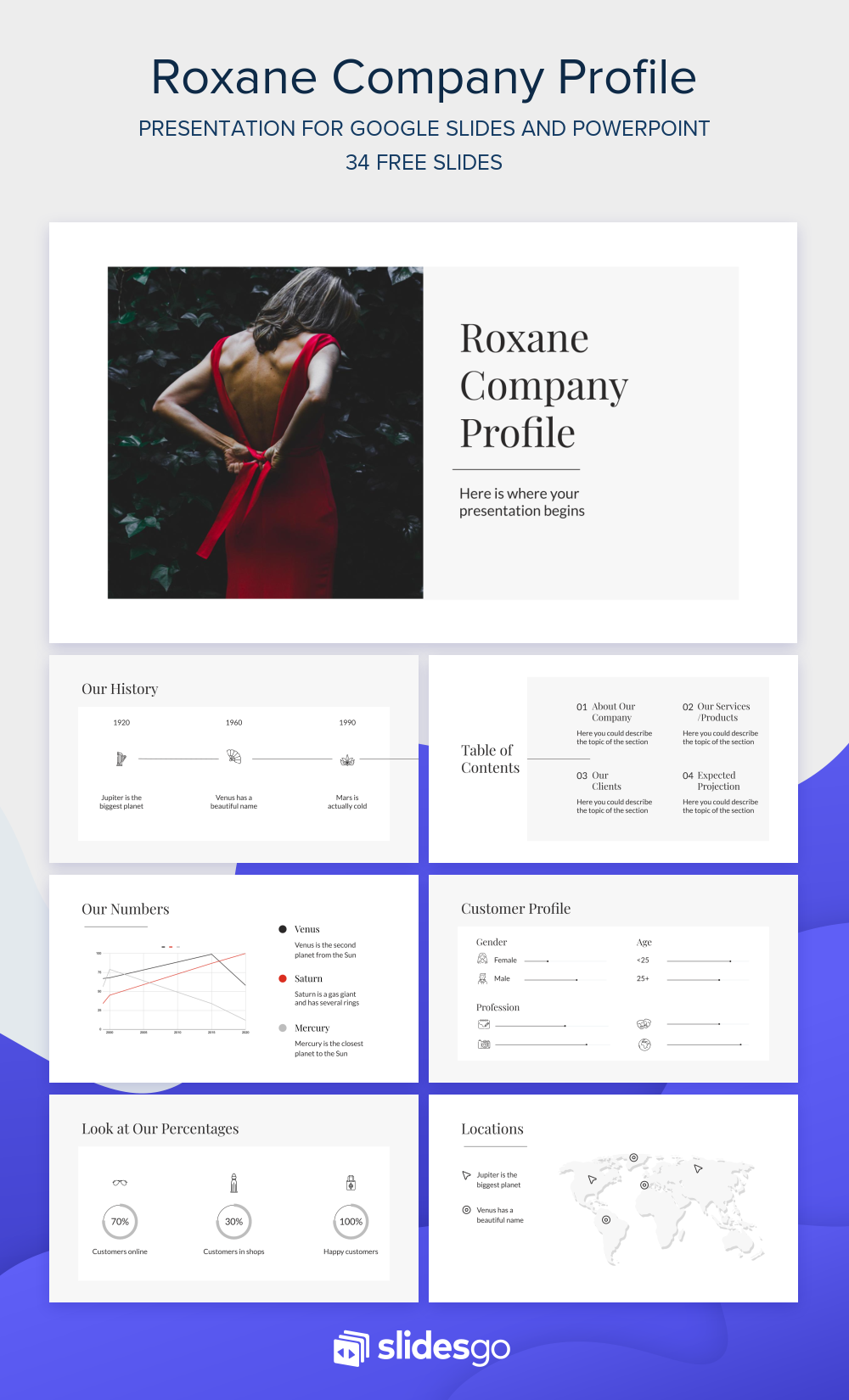 Roxane Company Profile Google Slides theme & PPT template