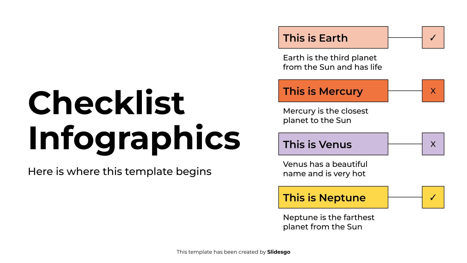 Checklist Infographics presentation template 