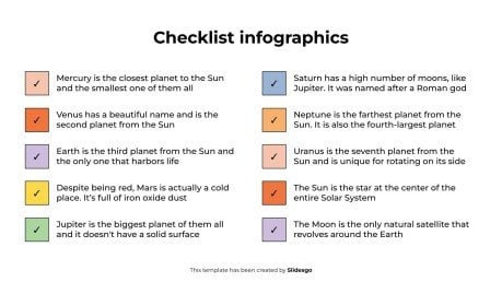 Checklisten-Infografiken Präsentationsvorlage