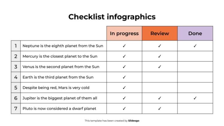 Checklisten-Infografiken Präsentationsvorlage