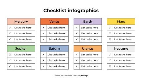 Checklisten-Infografiken Präsentationsvorlage