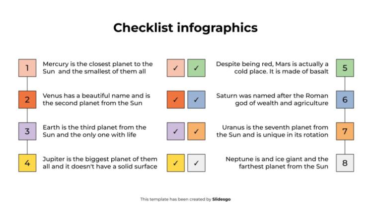 Checklisten-Infografiken Präsentationsvorlage