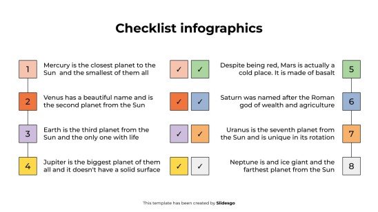 Checklisten-Infografiken Präsentationsvorlage