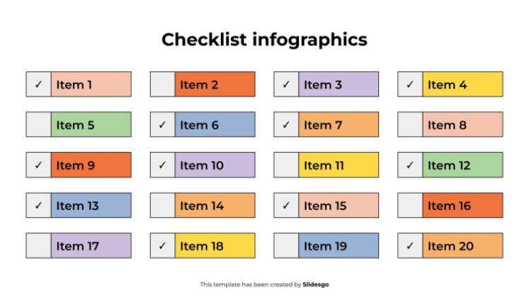 Checklisten-Infografiken Präsentationsvorlage