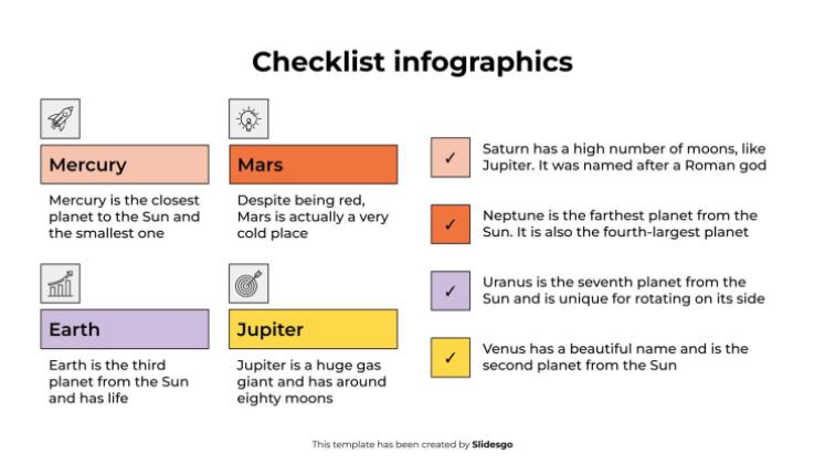 Checklisten-Infografiken Präsentationsvorlage