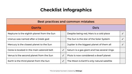 Checklisten-Infografiken Präsentationsvorlage