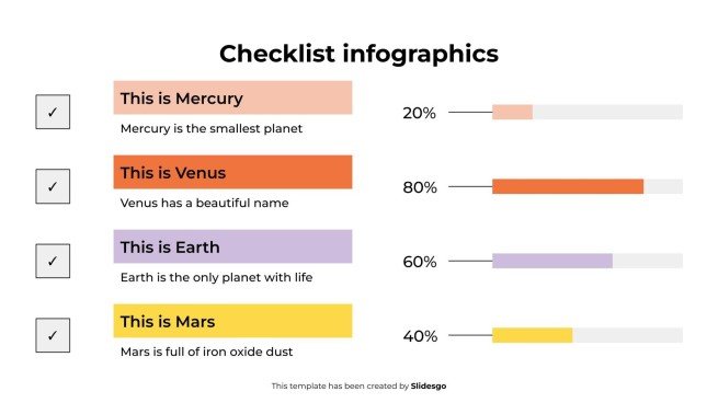 Checklisten-Infografiken Präsentationsvorlage