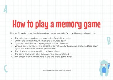 Fiches de mémoire sur les animaux pour les enfants de maternelle Modèles de présentation