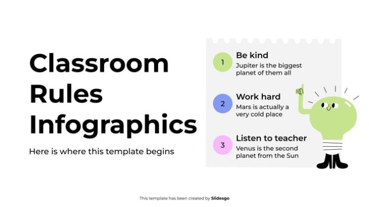 Classroom Rules Infographics presentation template 