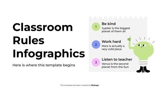 Classroom Rules Infographics presentation template 