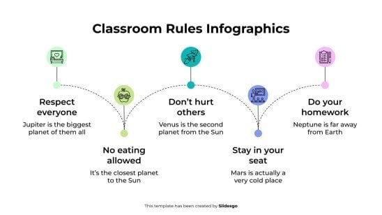 Classroom Rules Infographics presentation template 