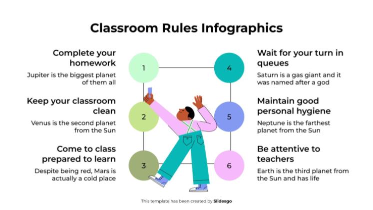 Classroom Rules Infographics presentation template 