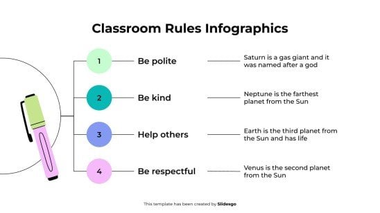 Classroom Rules Infographics presentation template 