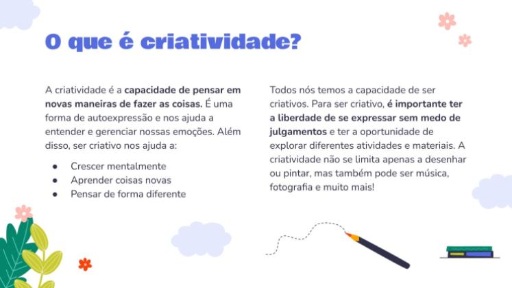 Modelo de apresentação Incentivando a criatividade no ensino fundamental