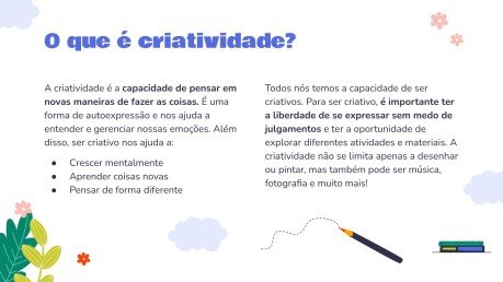 Modelo de apresentação Incentivando a criatividade no ensino fundamental