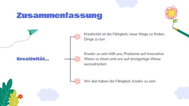 Förderung der Kreativität in der Grundschule Präsentationsvorlage