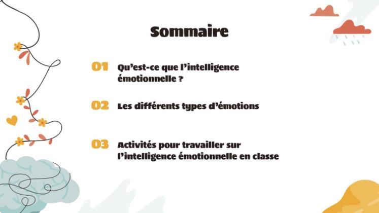 Développement de l'intelligence émotionnelle Modèles de présentation