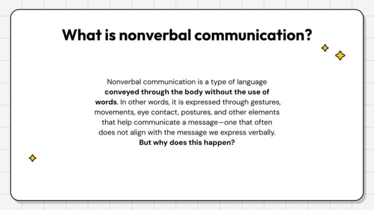비언어적 의사소통: 말하지 않고 자신을 표현하는 방법은 무엇입니까? 프레젠테이션 템플릿