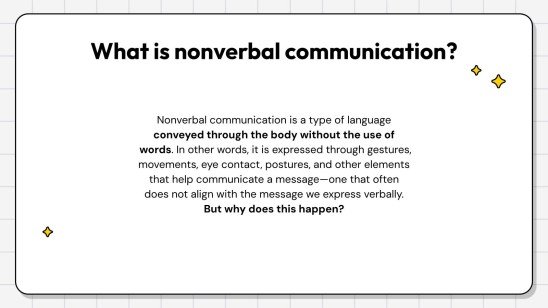 비언어적 의사소통: 말하지 않고 자신을 표현하는 방법은 무엇입니까? 프레젠테이션 템플릿