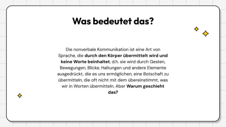 Nonverbale Kommunikation: Wie kann man sich ausdrücken, ohne zu sprechen? Präsentationsvorlage