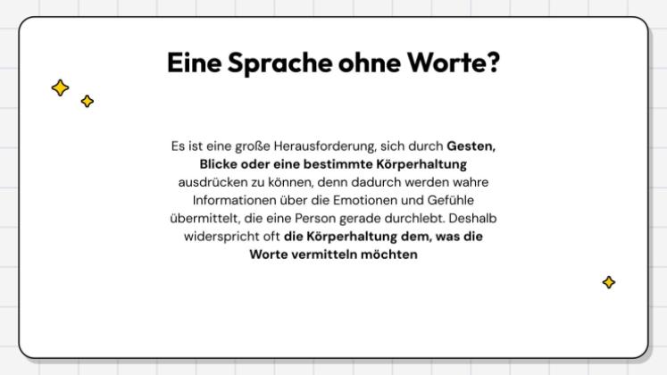 Nonverbale Kommunikation: Wie kann man sich ausdrücken, ohne zu sprechen? Präsentationsvorlage