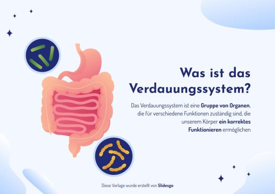 Das Verdauungssystem Präsentationsvorlage