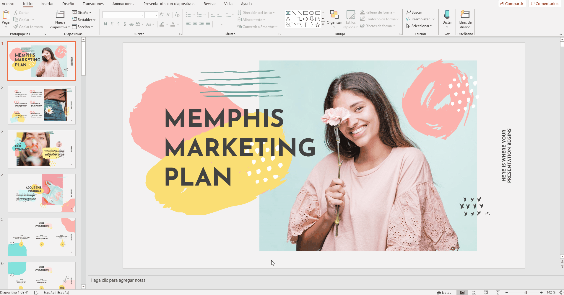 Desplegable de Diseño en PowerPoint