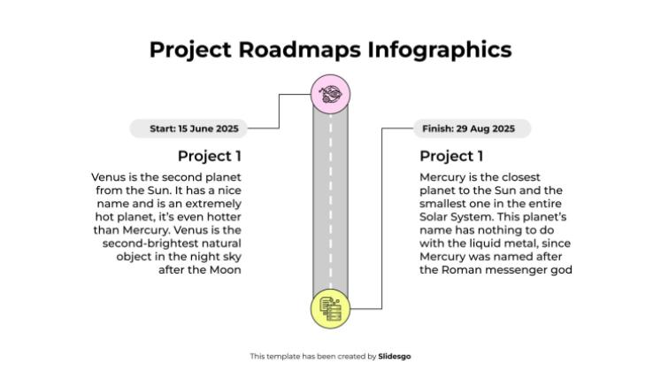 Plantilla de presentación Infografías de hojas de ruta de proyectos
