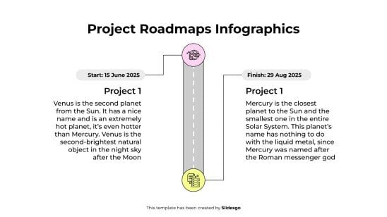Plantilla de presentación Infografías de hojas de ruta de proyectos