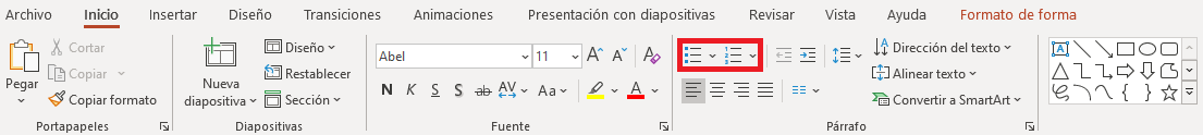 Listas numeradas y con viñetas en PowerPoint