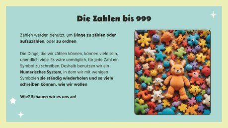 Neunstellige Zahlen Präsentationsvorlage