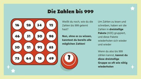 Neunstellige Zahlen Präsentationsvorlage