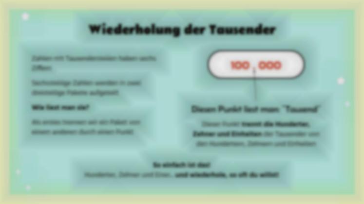 Neunstellige Zahlen Präsentationsvorlage