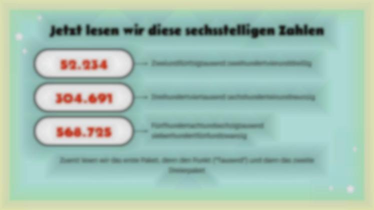 Neunstellige Zahlen Präsentationsvorlage