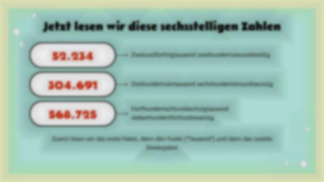 Neunstellige Zahlen Präsentationsvorlage