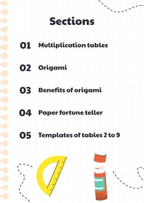 Les tables de multiplication - Apprentissage par le jeu: Cocotte en papier Modèles de présentation