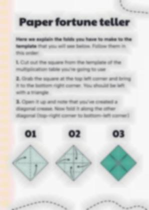 Les tables de multiplication - Apprentissage par le jeu: Cocotte en papier Modèles de présentation