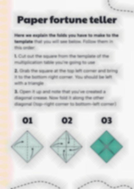 Les tables de multiplication - Apprentissage par le jeu: Cocotte en papier Modèles de présentation