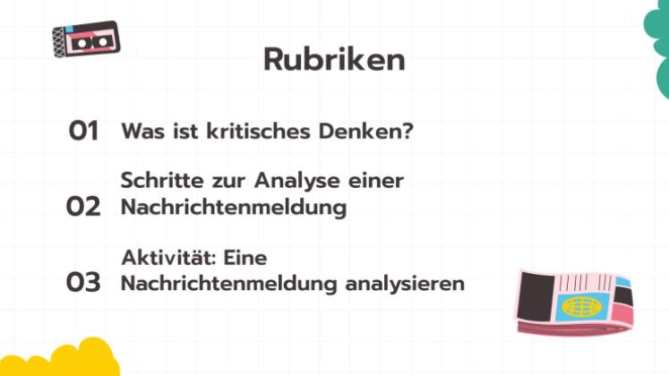 Analysiere eine Nachricht Präsentationsvorlage
