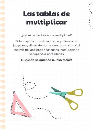 Plantilla de presentación Las tablas de multiplicar desde el ABJ: adivinador de papel
