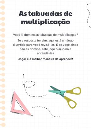 Modelo de apresentação As tabuadas de multiplicação na ABJ: abre-fecha