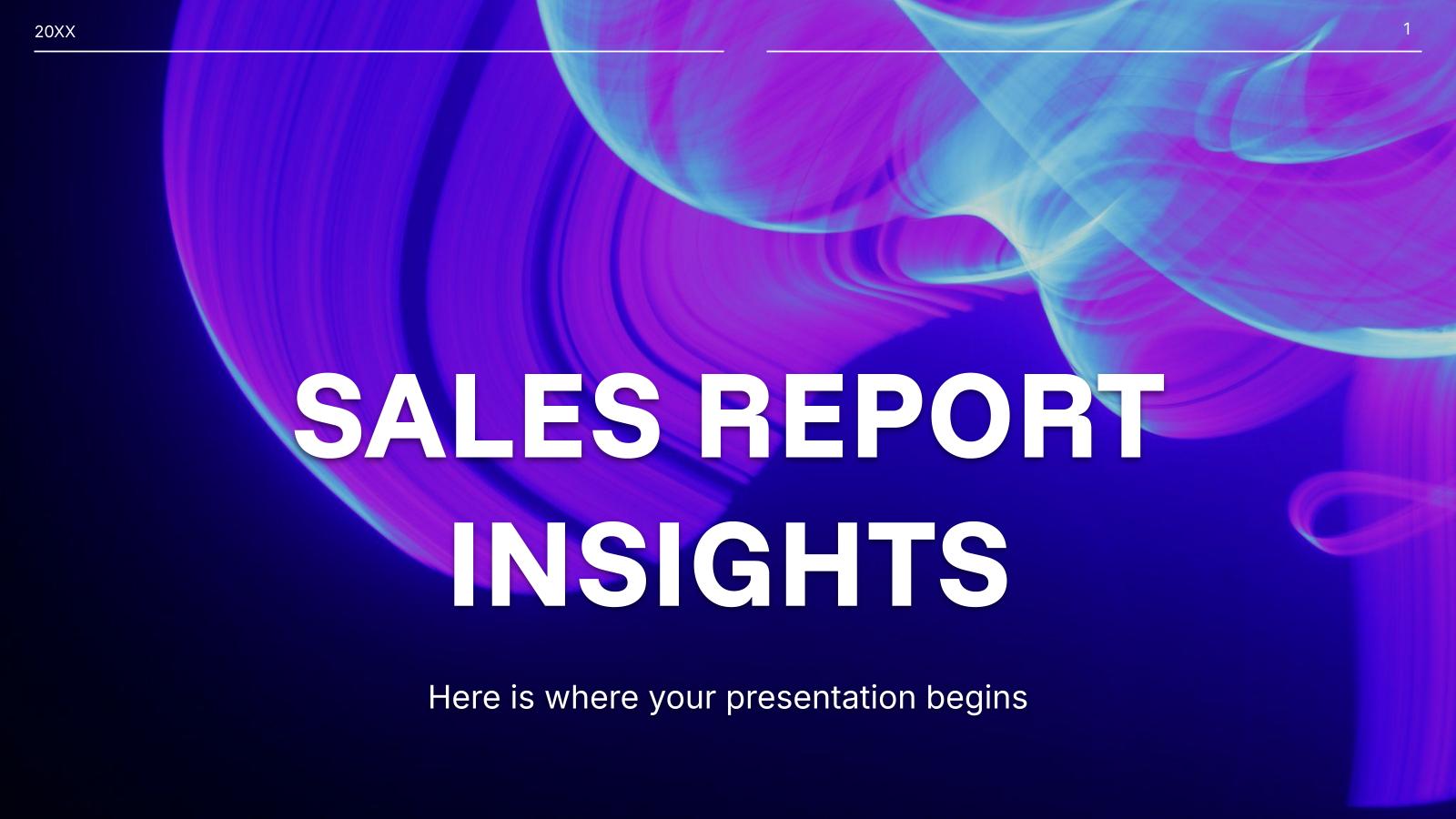 판매 보고서 통찰력 프레젠테이션 템플릿